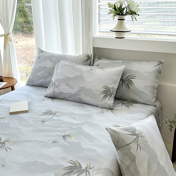 91家纺网 家纺一手货源 找家纺 家贝爱2025原棉印花老粗布床单凉席三件套 仙草绮梦