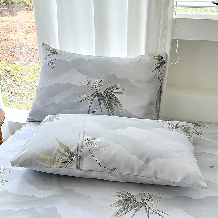 91家纺网 家纺一手货源 找家纺 家贝爱2025原棉印花老粗布床单凉席三件套 仙草绮梦