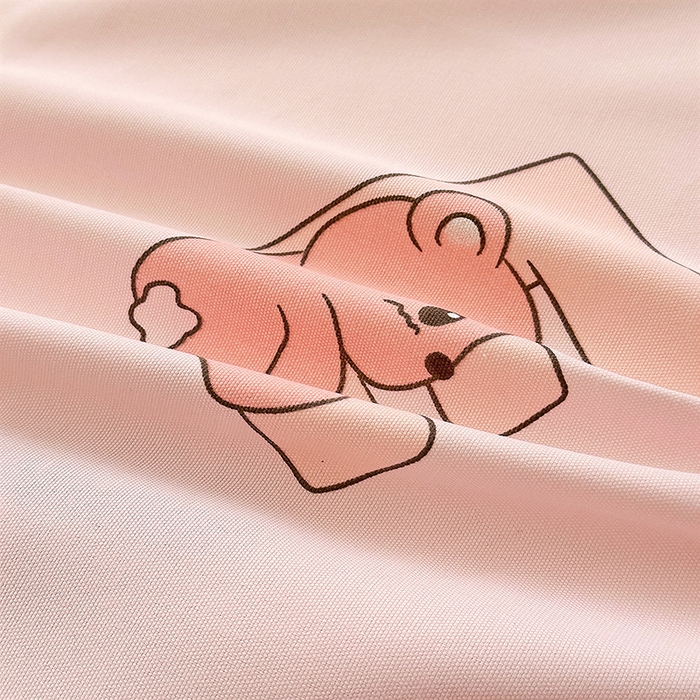 91家纺网 家纺一手货源 找家纺 家贝爱2025原棉印花老粗布床单凉席三件套 熊影福泽