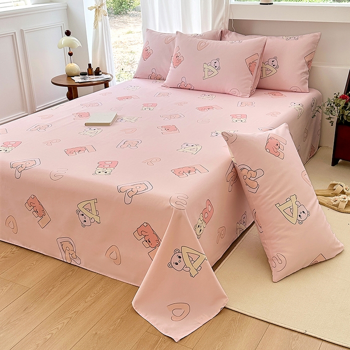 91家纺网 家纺一手货源 找家纺 家贝爱2025原棉印花老粗布床单凉席三件套 熊影福泽