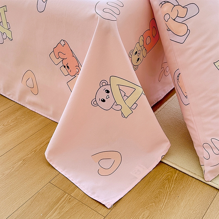 91家纺网 家纺一手货源 找家纺 家贝爱2025原棉印花老粗布床单凉席三件套 熊影福泽