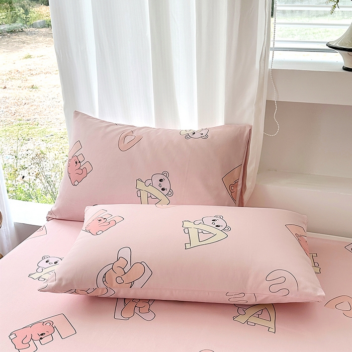 91家纺网 家纺一手货源 找家纺 家贝爱2025原棉印花老粗布床单凉席三件套 熊影福泽