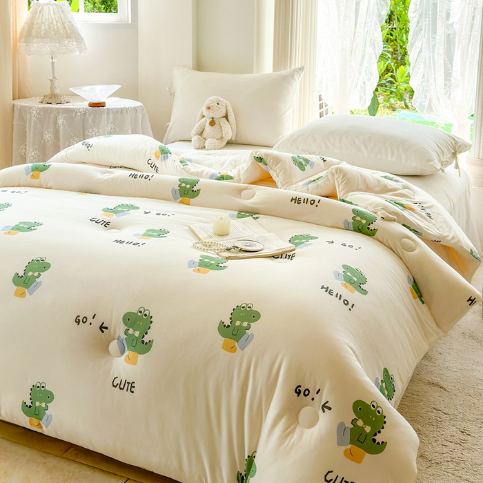 91家纺网 家纺一手货源 找家纺  提供买家秀爆款花型不断货A类母婴级宝宝被针织棉夏被空调被春秋被冬被大豆被被子被芯 小龙仔【A类针织棉面料母婴可用】