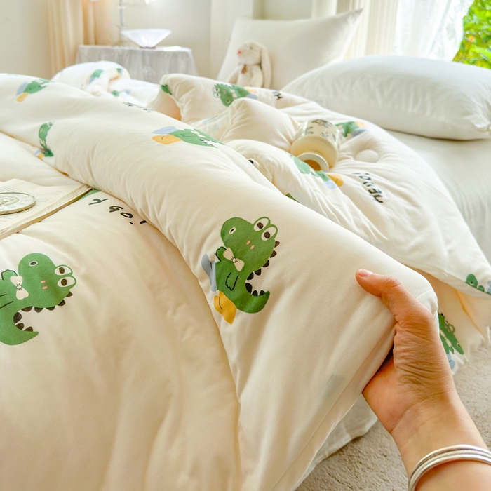 91家纺网 家纺一手货源 找家纺  提供买家秀爆款花型不断货A类母婴级宝宝被针织棉夏被空调被春秋被冬被大豆被被子被芯 小龙仔【A类针织棉面料母婴可用】