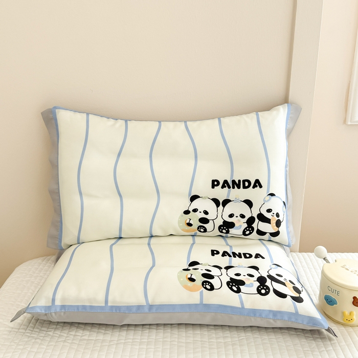 91家纺网 家纺一手货源 找家纺 慕尚2025儿童大版天丝枕套 3只熊猫