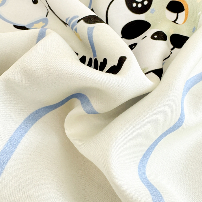 91家纺网 家纺一手货源 找家纺 慕尚2025儿童大版天丝枕套 3只熊猫