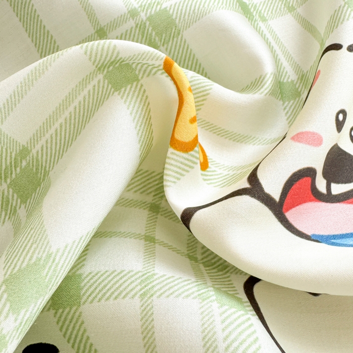 91家纺网 家纺一手货源 找家纺 慕尚2025儿童大版天丝枕套 绿格西高地