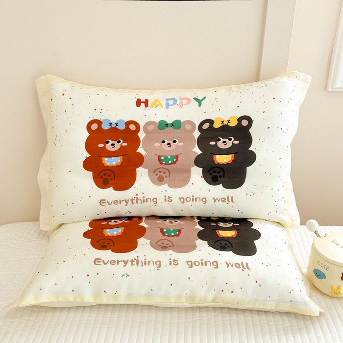 91家纺网 家纺一手货源 找家纺 慕尚2025儿童大版天丝枕套 熊熊