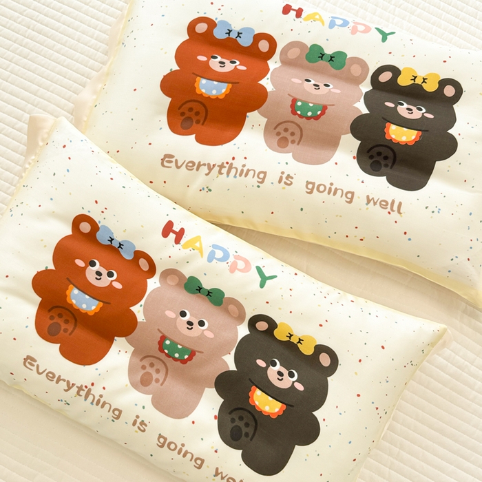 91家纺网 家纺一手货源 找家纺 慕尚2025儿童大版天丝枕套 熊熊