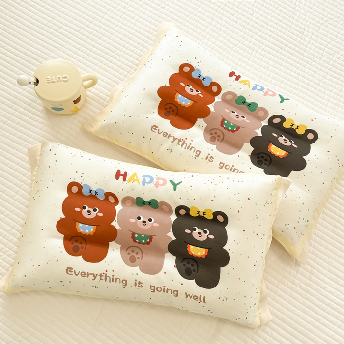 91家纺网 家纺一手货源 找家纺 慕尚2025儿童大版天丝枕套 熊熊