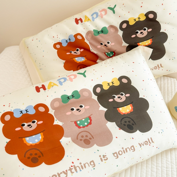 91家纺网 家纺一手货源 找家纺 慕尚2025儿童大版天丝枕套 熊熊
