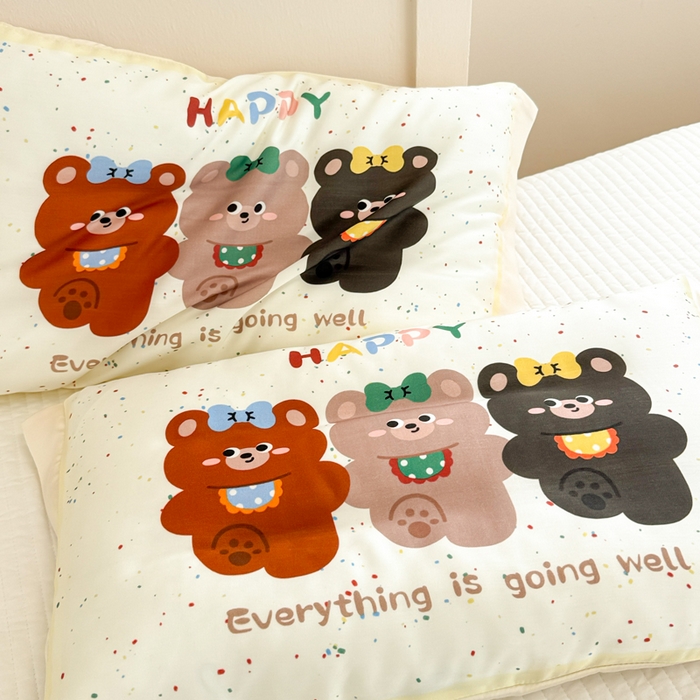 91家纺网 家纺一手货源 找家纺 慕尚2025儿童大版天丝枕套 熊熊