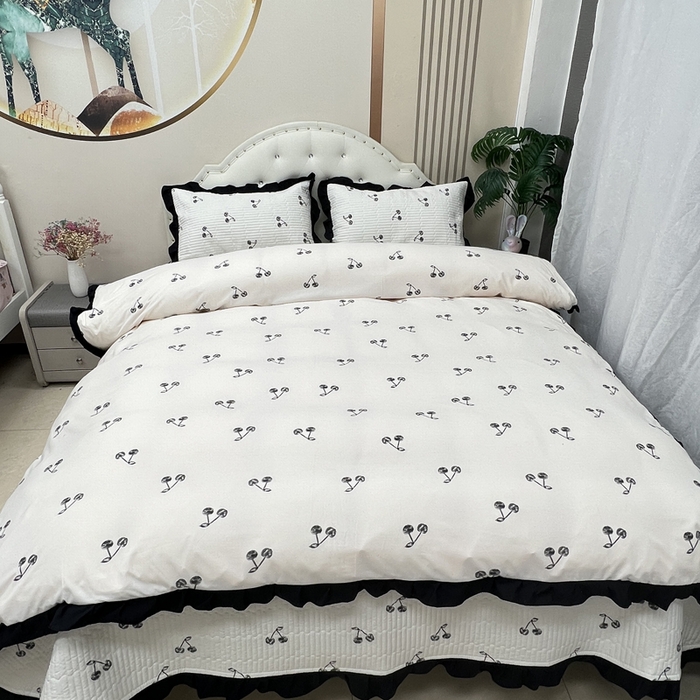 91家纺网 家纺一手货源 找家纺 寝居阁 2025新款床盖四件套 樱桃