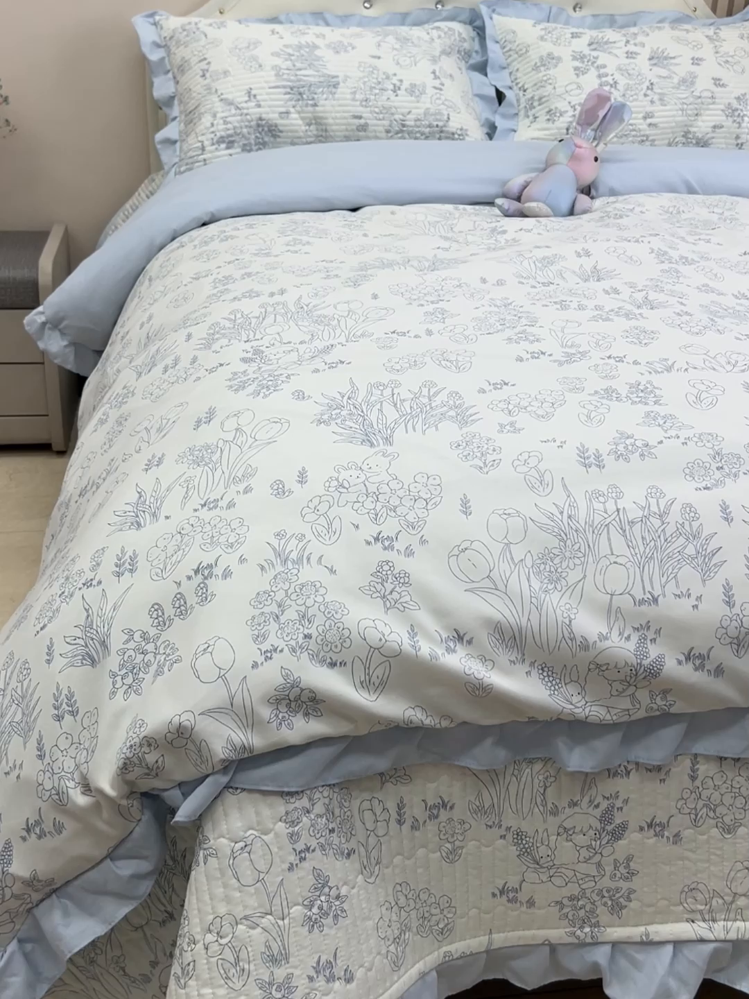 91家纺网 家纺一手货源 找家纺 寝居阁 2025新款床盖四件套 素馨