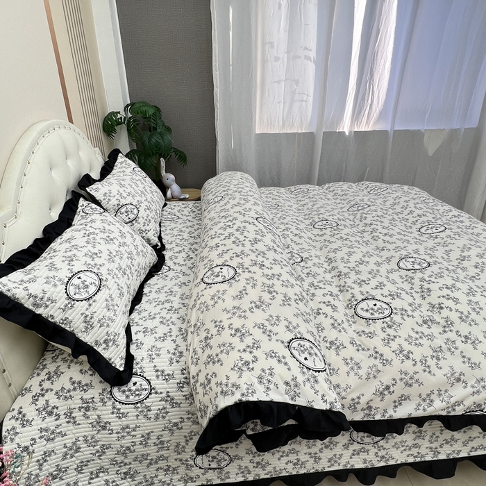 91家纺网 家纺一手货源 找家纺 寝居阁 2025新款床盖四件套 安娜庄园