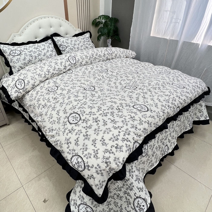 91家纺网 家纺一手货源 找家纺 寝居阁 2025新款床盖四件套 安娜庄园