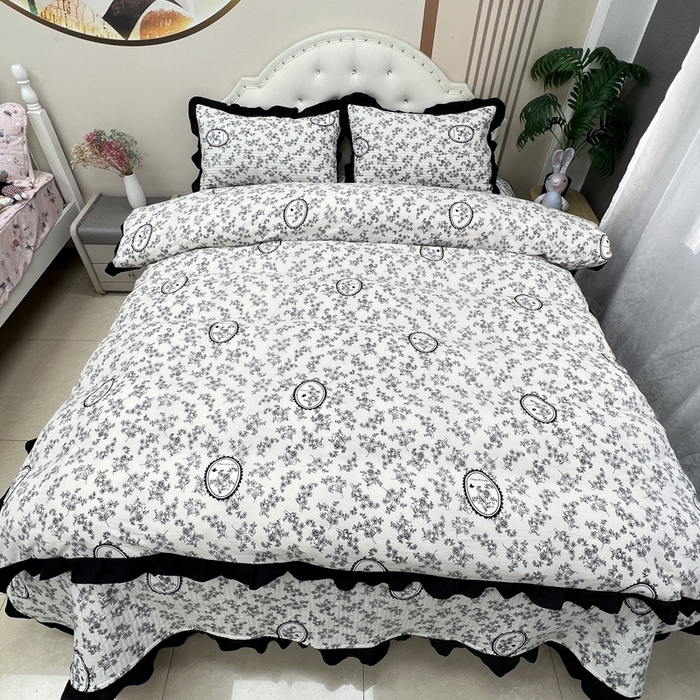 91家纺网 家纺一手货源 找家纺 寝居阁 2025新款床盖四件套 安娜庄园