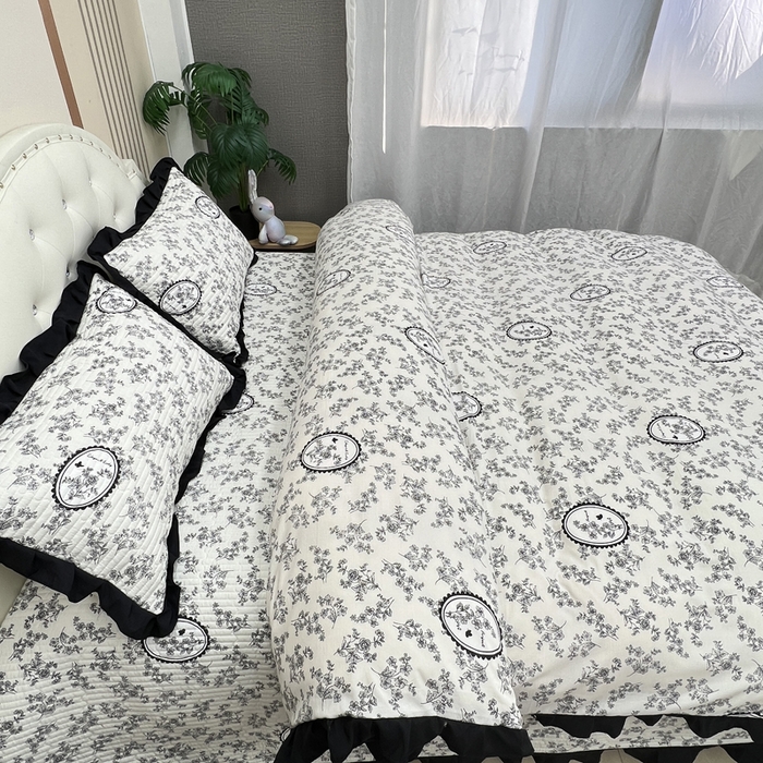 91家纺网 家纺一手货源 找家纺 寝居阁 2025新款床盖四件套 安娜庄园