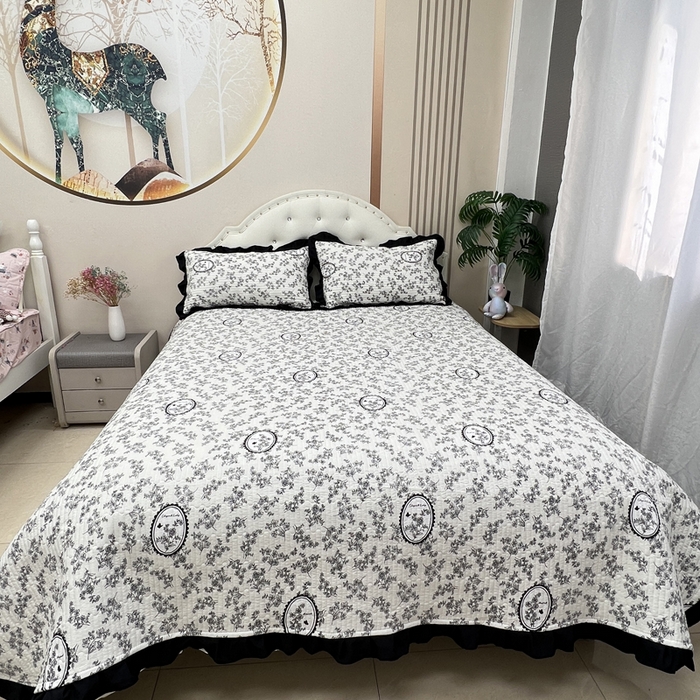 91家纺网 家纺一手货源 找家纺 寝居阁 2025新款床盖四件套 安娜庄园