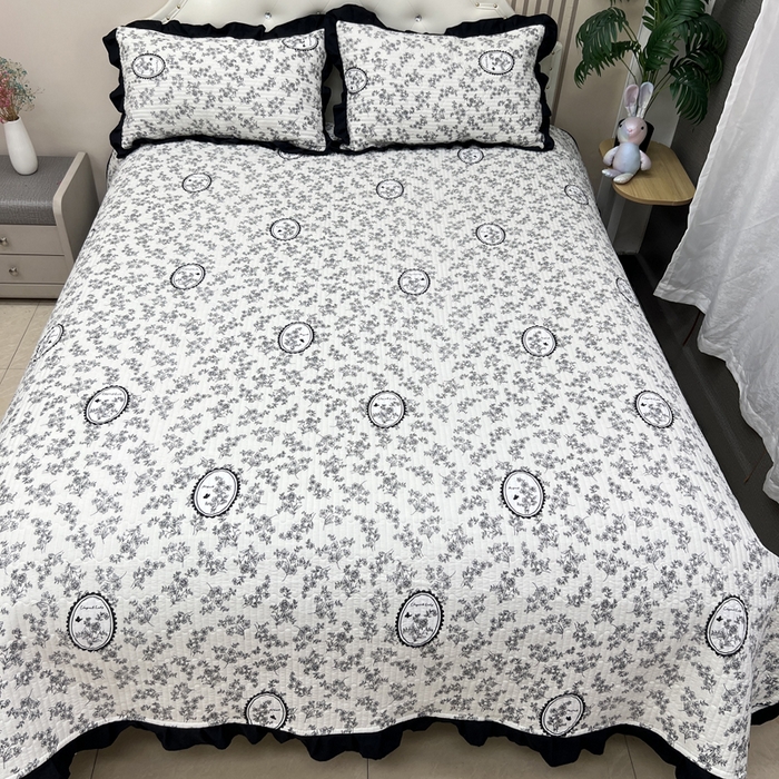 91家纺网 家纺一手货源 找家纺 寝居阁 2025新款床盖四件套 安娜庄园