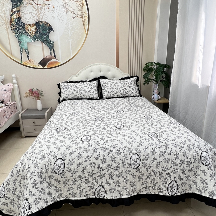 91家纺网 家纺一手货源 找家纺 寝居阁 2025新款床盖四件套 安娜庄园