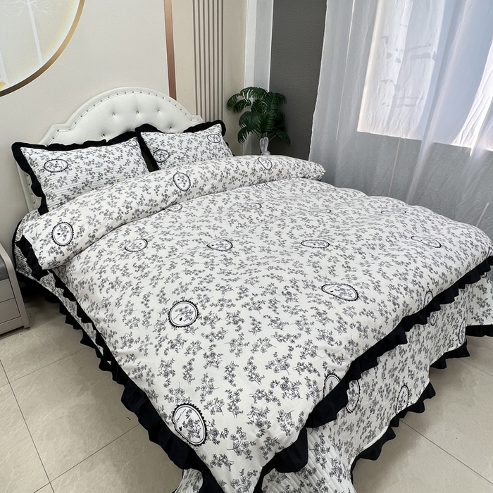 91家纺网 家纺一手货源 找家纺 寝居阁 2025新款床盖四件套 安娜庄园