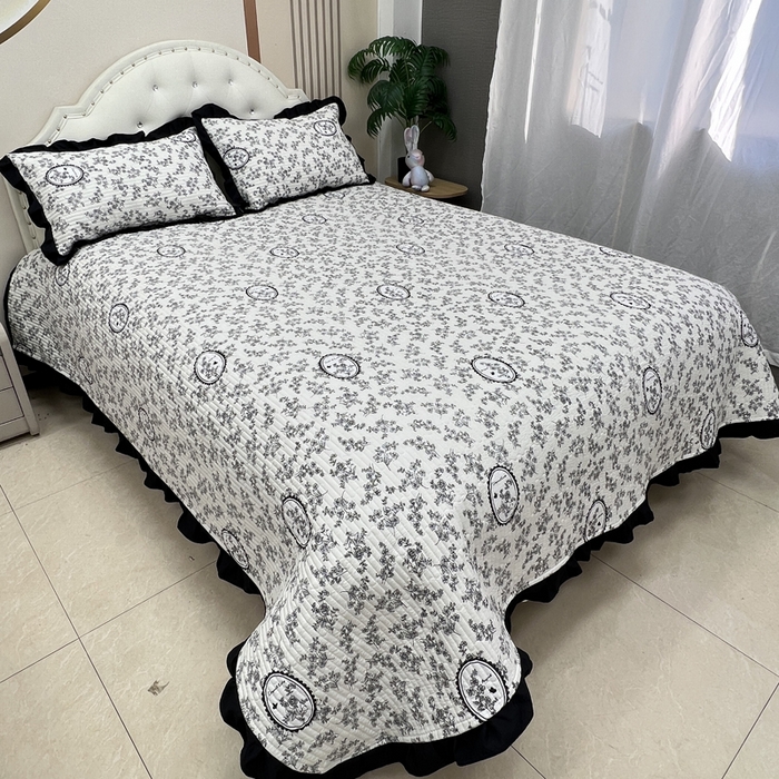 91家纺网 家纺一手货源 找家纺 寝居阁 2025新款床盖四件套 安娜庄园