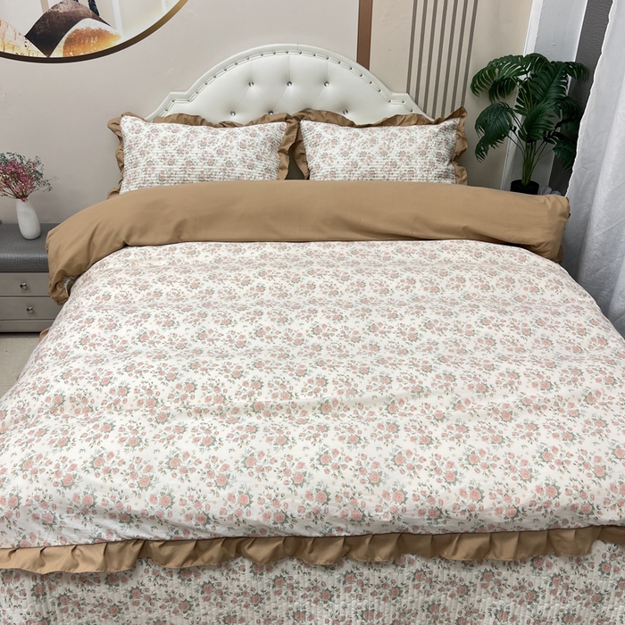 91家纺网 家纺一手货源 找家纺 寝居阁 2025新款床盖四件套 巴黎恋人