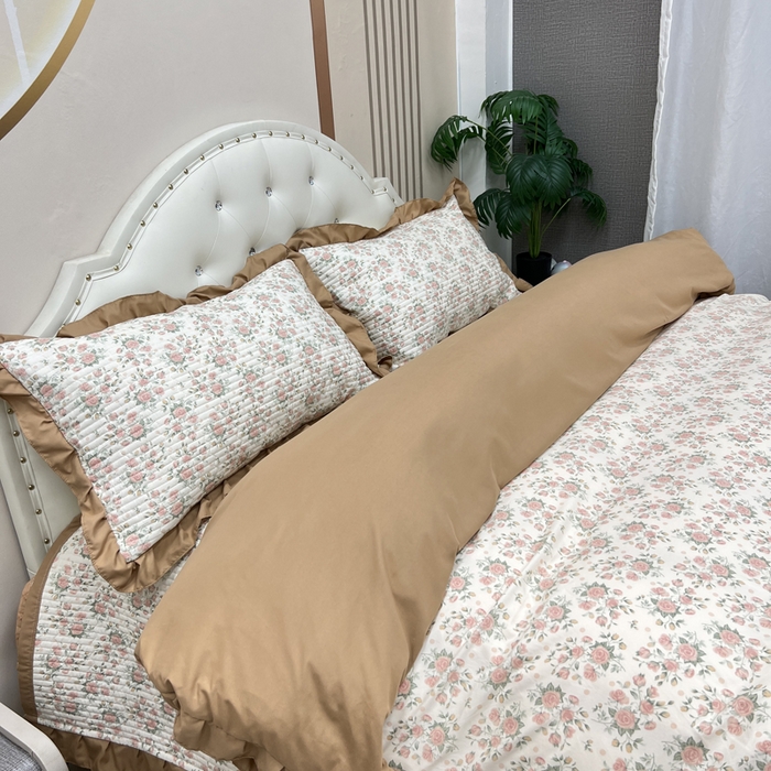 91家纺网 家纺一手货源 找家纺 寝居阁 2025新款床盖四件套 巴黎恋人