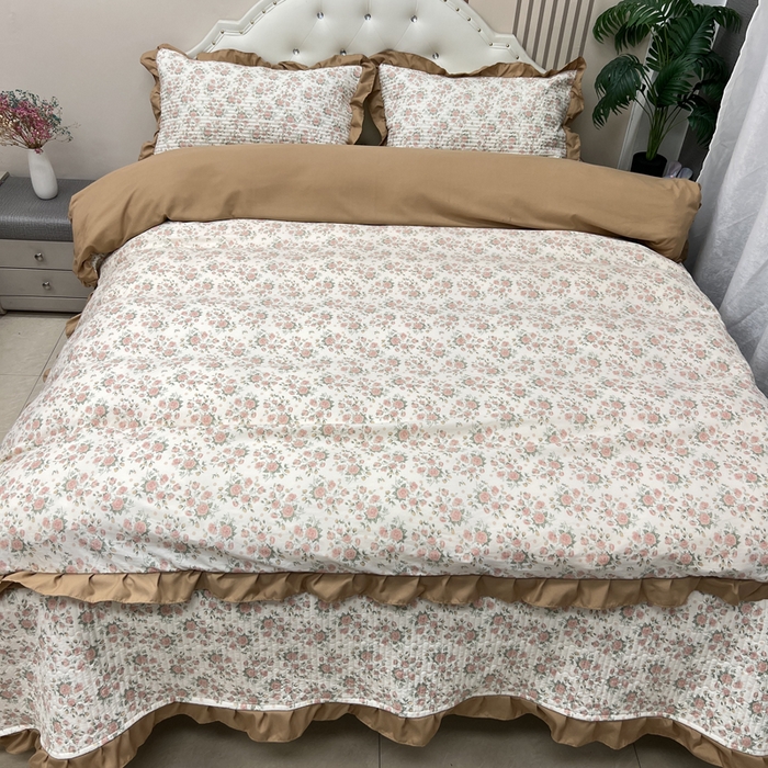 91家纺网 家纺一手货源 找家纺 寝居阁 2025新款床盖四件套 巴黎恋人