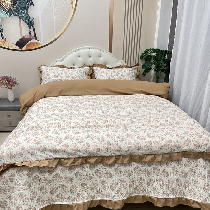 91家纺网 家纺一手货源 找家纺 寝居阁 2025新款床盖四件套 巴黎恋人