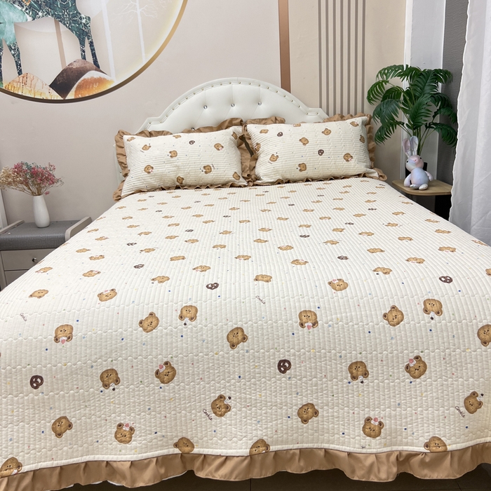 91家纺网 家纺一手货源 找家纺 寝居阁 2025新款床盖四件套 呆呆熊