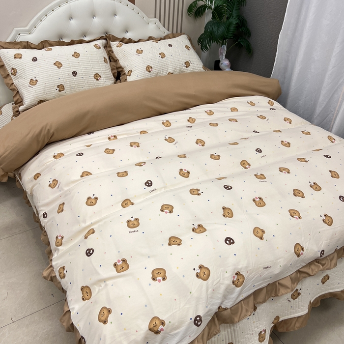 91家纺网 家纺一手货源 找家纺 寝居阁 2025新款床盖四件套 呆呆熊