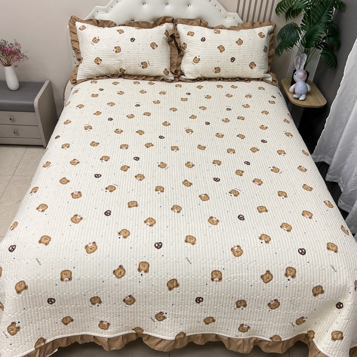 91家纺网 家纺一手货源 找家纺 寝居阁 2025新款床盖四件套 呆呆熊