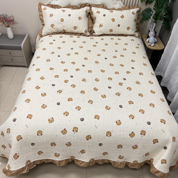 91家纺网 家纺一手货源 找家纺 寝居阁 2025新款床盖四件套 呆呆熊