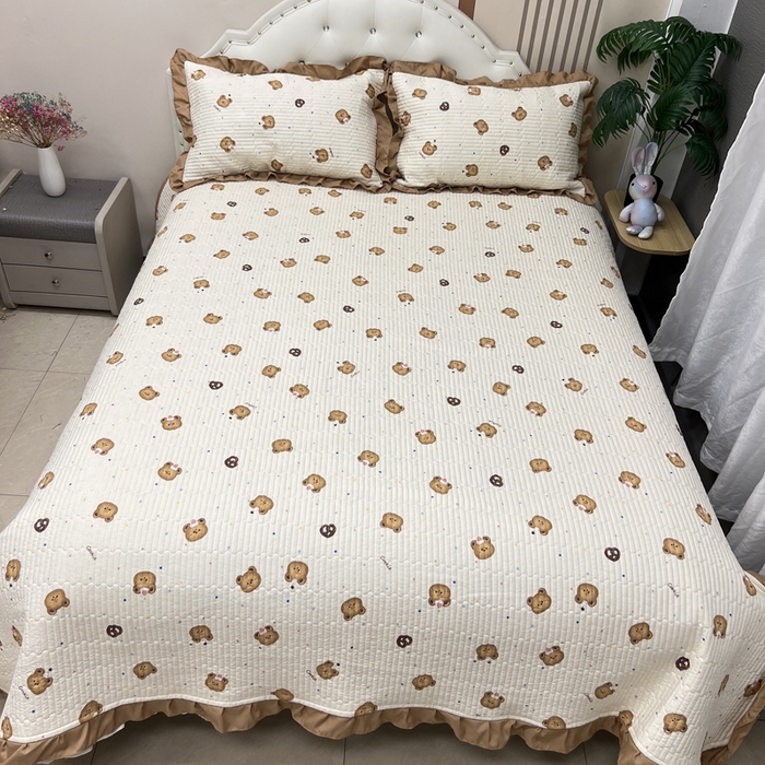 91家纺网 家纺一手货源 找家纺 寝居阁 2025新款床盖四件套 呆呆熊