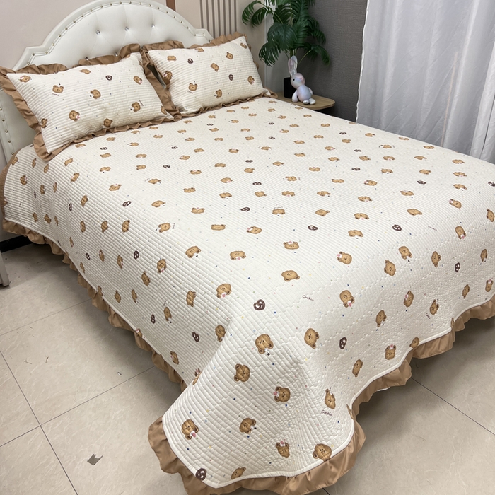 91家纺网 家纺一手货源 找家纺 寝居阁 2025新款床盖四件套 呆呆熊