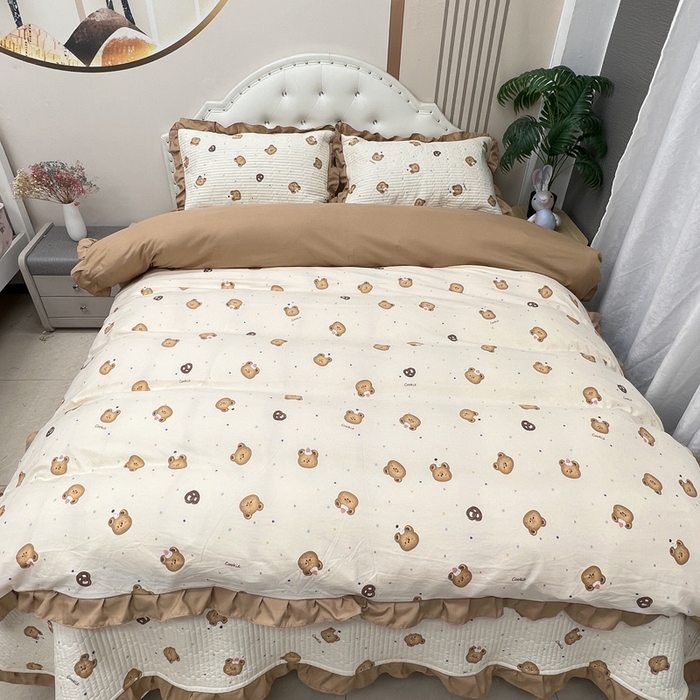 寝居阁 2025新款床盖四件套 呆呆熊