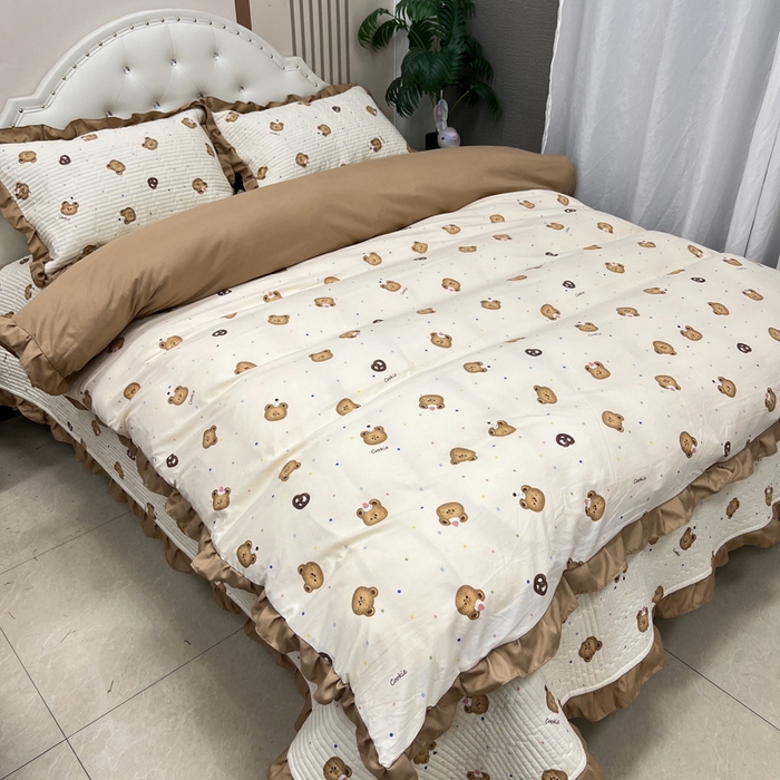 91家纺网 家纺一手货源 找家纺 寝居阁 2025新款床盖四件套 呆呆熊