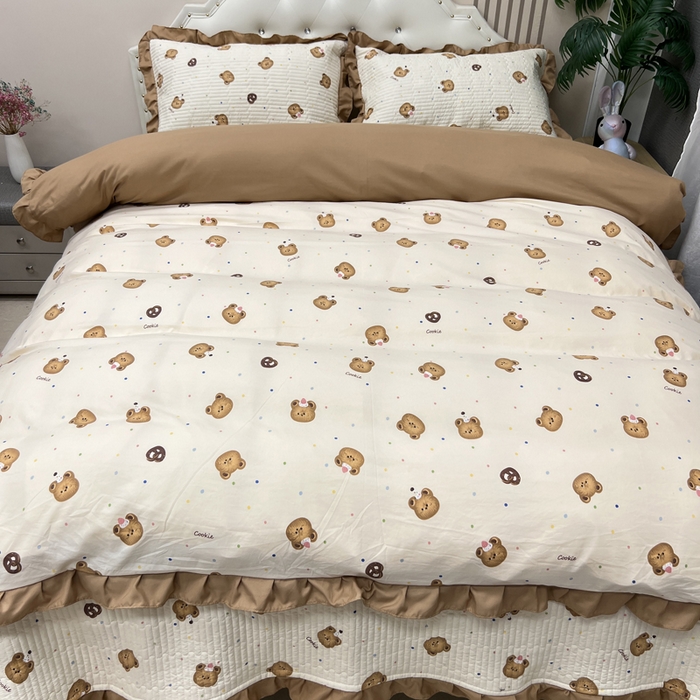 91家纺网 家纺一手货源 找家纺 寝居阁 2025新款床盖四件套 呆呆熊