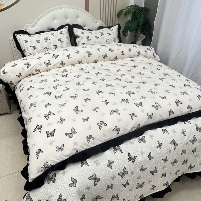 91家纺网 家纺一手货源 找家纺 寝居阁 2025新款床盖四件套 蝶舞翩翩