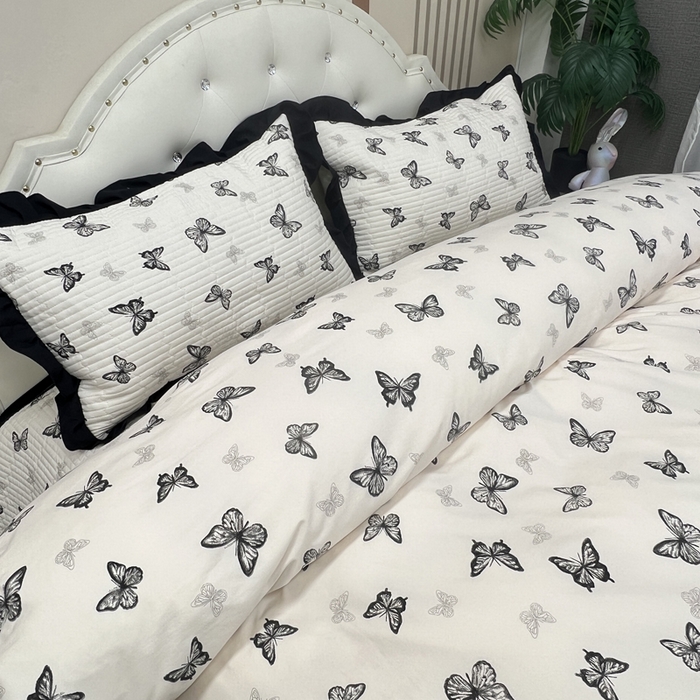 91家纺网 家纺一手货源 找家纺 寝居阁 2025新款床盖四件套 蝶舞翩翩