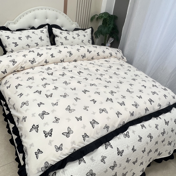 91家纺网 家纺一手货源 找家纺 寝居阁 2025新款床盖四件套 蝶舞翩翩