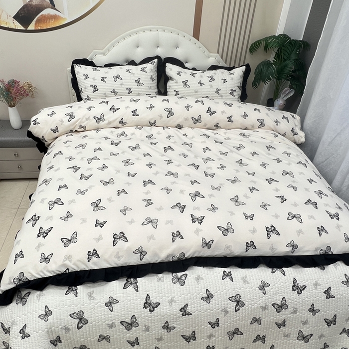 91家纺网 家纺一手货源 找家纺 寝居阁 2025新款床盖四件套 蝶舞翩翩