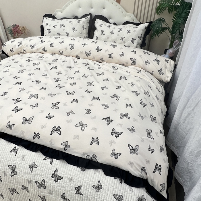 91家纺网 家纺一手货源 找家纺 寝居阁 2025新款床盖四件套 蝶舞翩翩