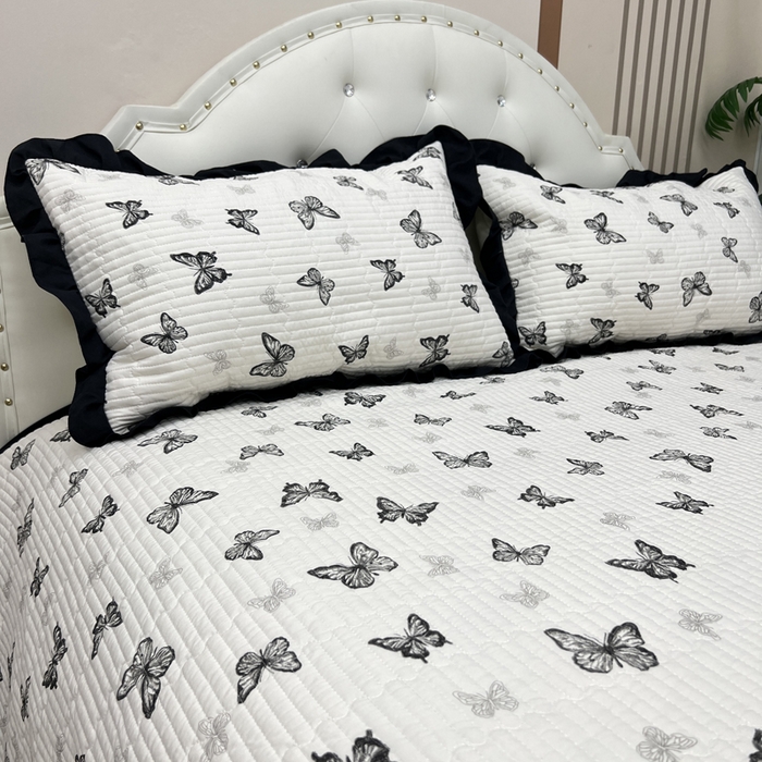 91家纺网 家纺一手货源 找家纺 寝居阁 2025新款床盖四件套 蝶舞翩翩