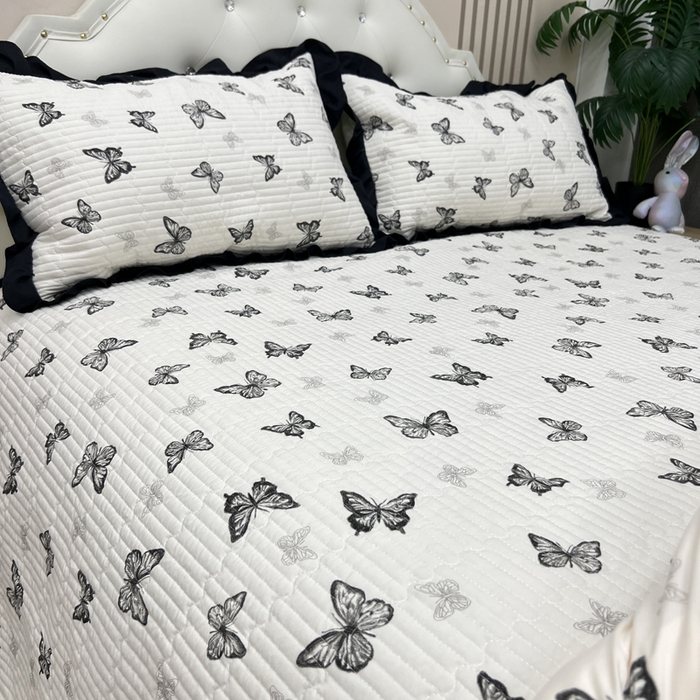 91家纺网 家纺一手货源 找家纺 寝居阁 2025新款床盖四件套 蝶舞翩翩