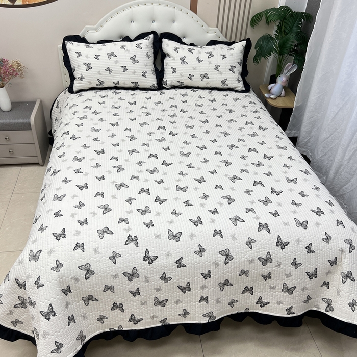 91家纺网 家纺一手货源 找家纺 寝居阁 2025新款床盖四件套 蝶舞翩翩