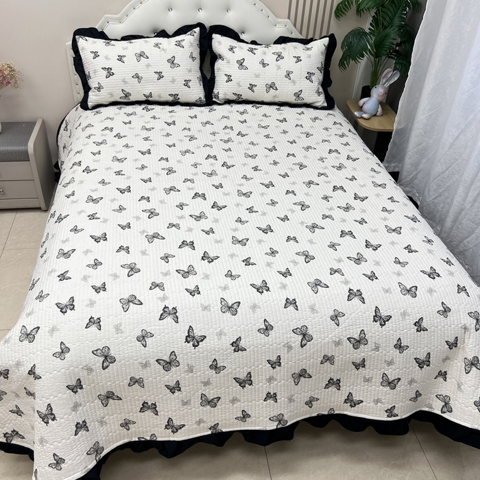 91家纺网 家纺一手货源 找家纺 寝居阁 2025新款床盖四件套 蝶舞翩翩