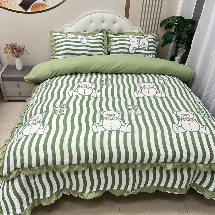 91家纺网 家纺一手货源 找家纺 寝居阁 2025新款床盖四件套 古德熊